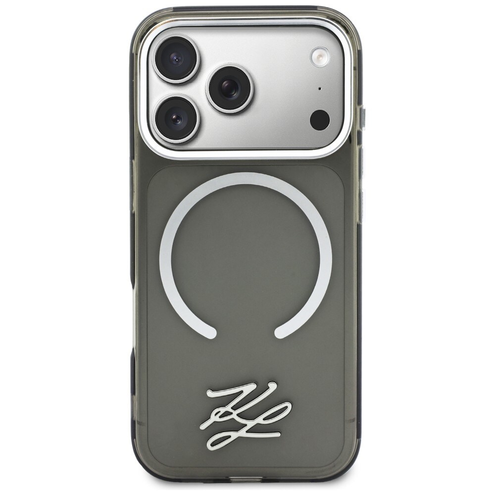 Karl Lagerfeld IML KL Script Logo MagSafe-fodral för iPhone 17 Pro - Svart