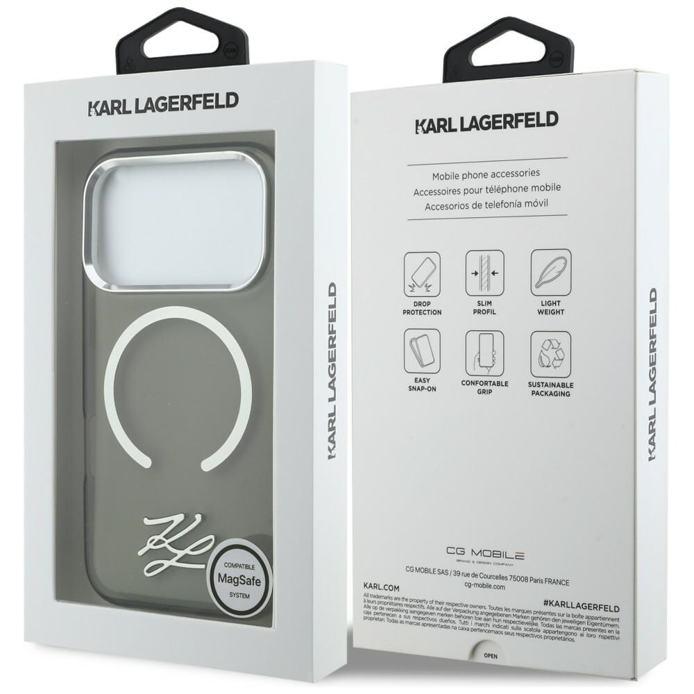 Karl Lagerfeld IML KL Script Logo MagSafe-fodral för iPhone 17 Pro - Svart