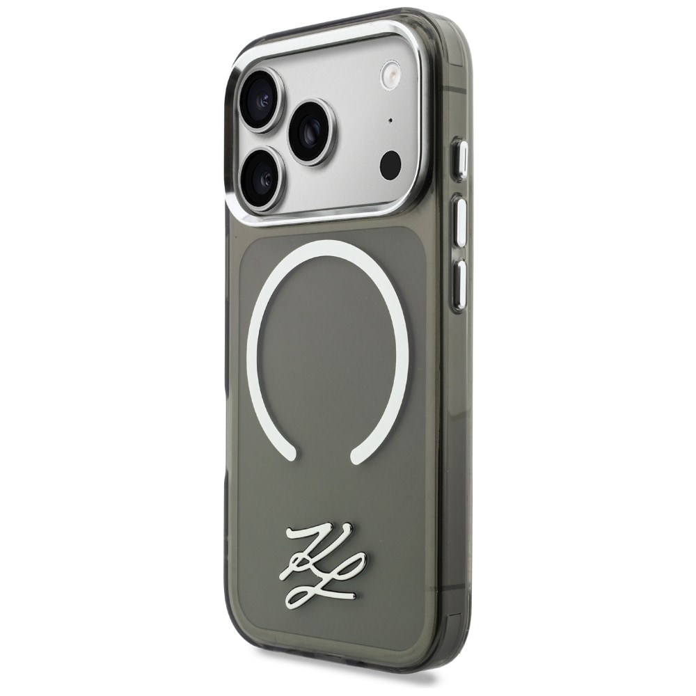 Karl Lagerfeld IML KL Script Logo MagSafe-fodral för iPhone 17 Pro Max - Svart