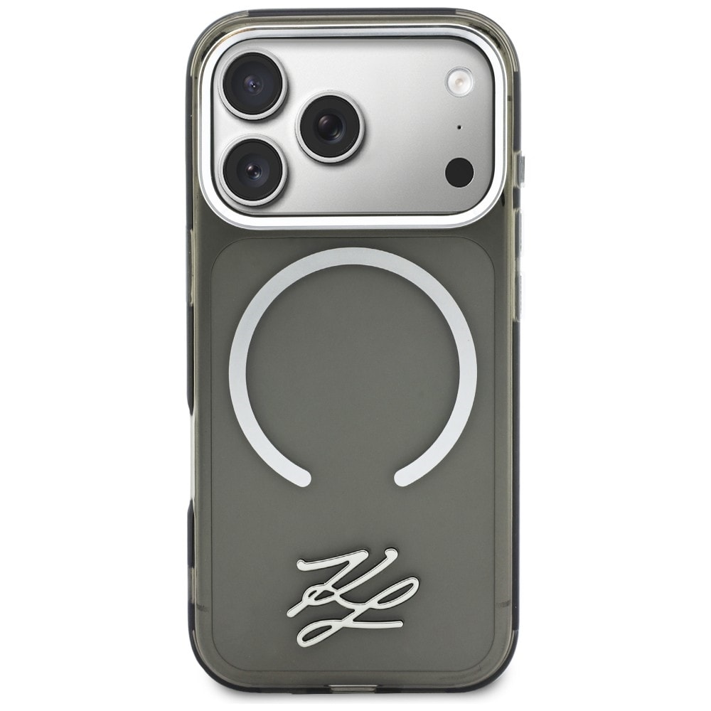 Karl Lagerfeld IML KL Script Logo MagSafe-fodral för iPhone 17 Pro Max - Svart