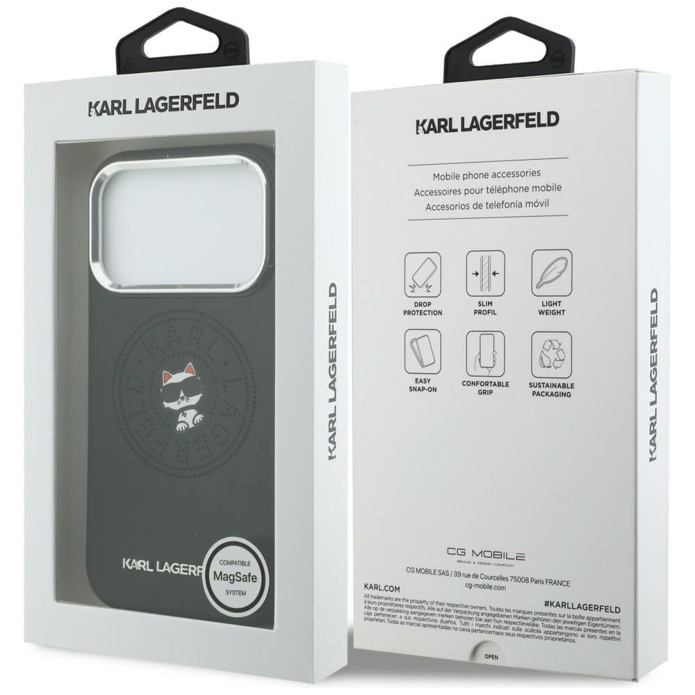 Karl Lagerfeld Point & Choupette Sketch MagSafe-fodral för iPhone 17 Pro - Svart