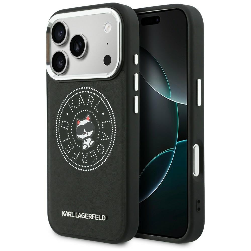 Karl Lagerfeld Point & Choupette Sketch MagSafe-fodral för iPhone 17 Pro Max - Svart