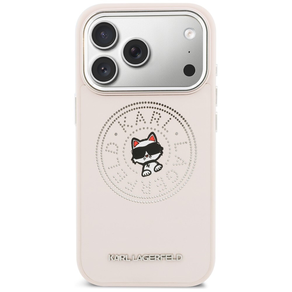 Karl Lagerfeld Point & Choupette Sketch MagSafe-fodral för iPhone 17 Pro - Rosa