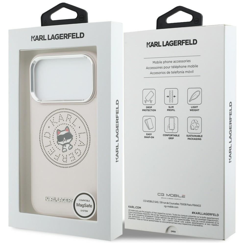 Karl Lagerfeld Point & Choupette Sketch MagSafe-fodral för iPhone 17 Pro - Rosa