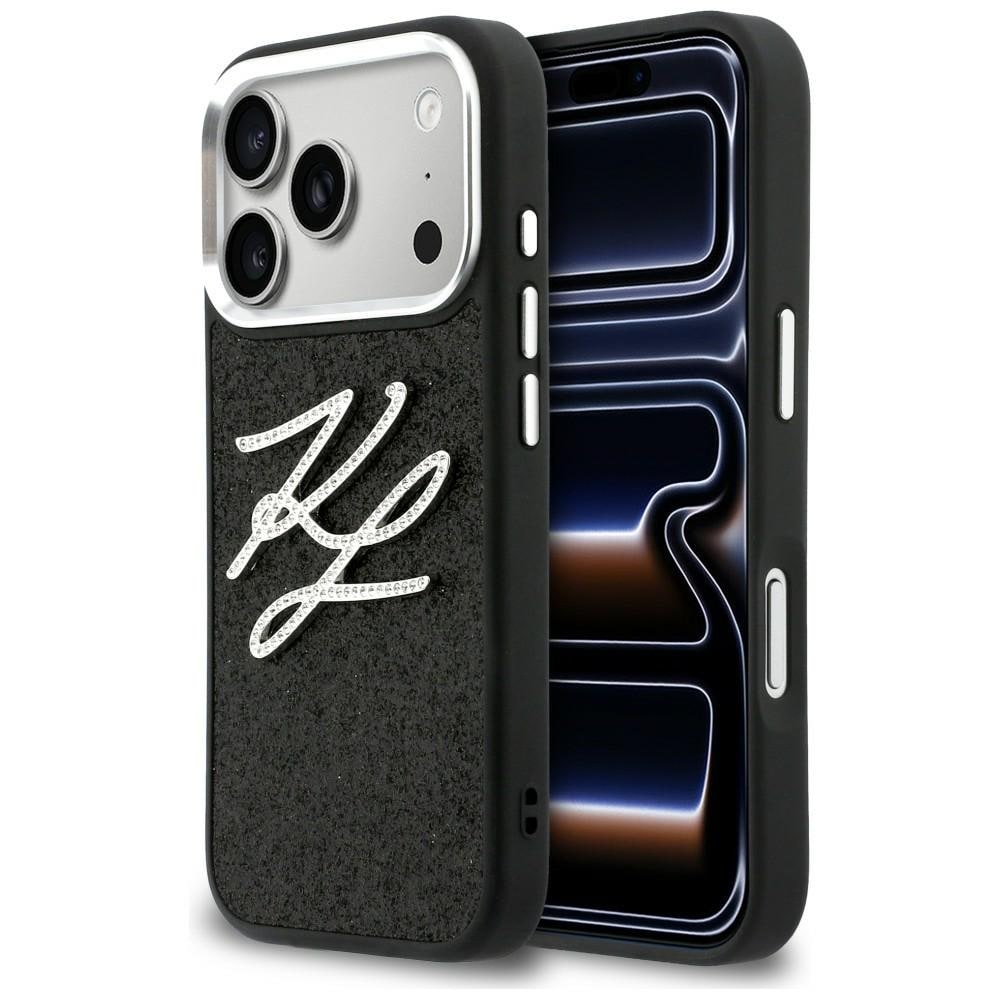 Karl Lagerfeld IML Glitter KL Diamond Logo Fodral för iPhone 17 Pro - Svart