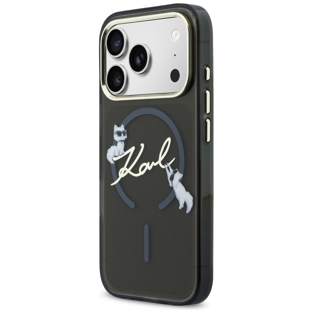 Karl Lagerfeld IML Choupettes Karl Script Logo MagSafe-etui til iPhone 17 Pro - Sort
