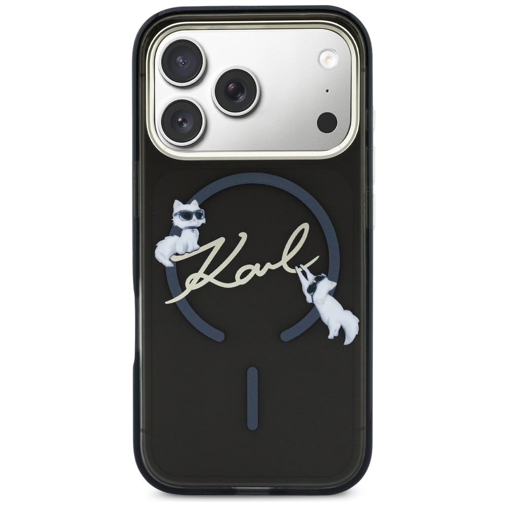 Karl Lagerfeld IML Choupettes Karl Script Logo MagSafe-etui til iPhone 17 Pro - Sort