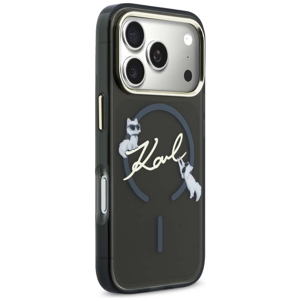 Karl Lagerfeld IML Choupettes Karl Script Logo MagSafe-etui til iPhone 17 Pro - Sort