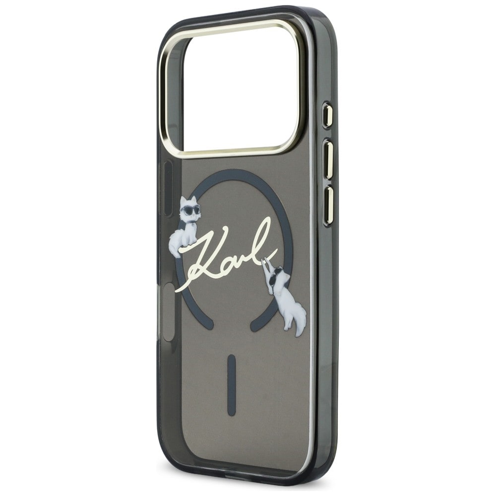 Karl Lagerfeld IML Choupettes Karl Script Logo MagSafe-etui til iPhone 17 Pro - Sort
