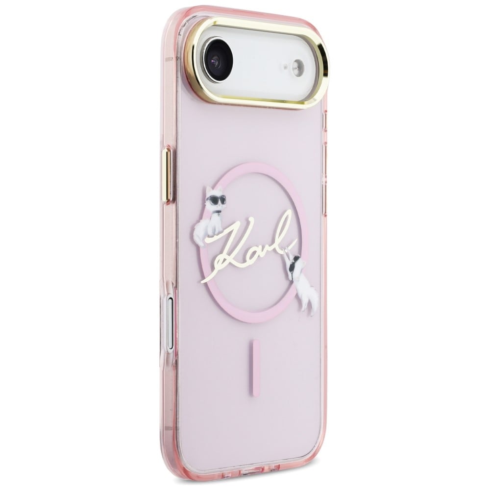 Karl Lagerfeld IML Choupettes Karl Script Logo MagSafe iPhone Air Case - Pink