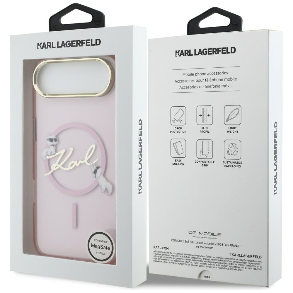 Karl Lagerfeld IML Choupettes Karl Script Logo MagSafe iPhone Air Case - Pink