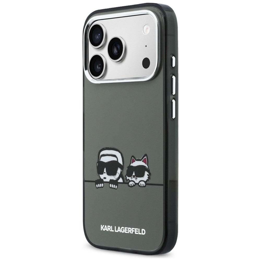 Karl Lagerfeld IML Karl & Choupette Peekaboo Logo MagSafe-fodral för iPhone 17 Pro - Svart