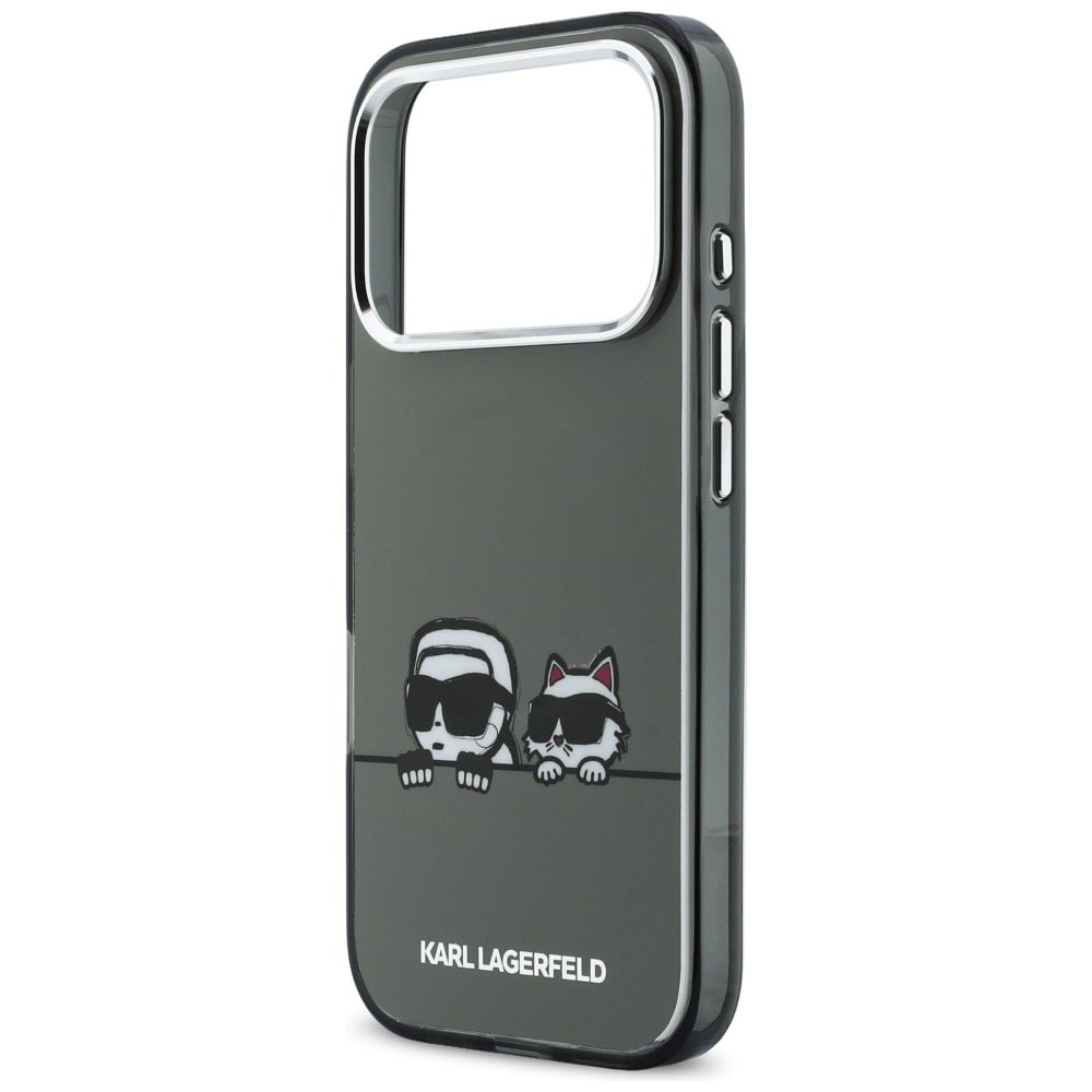Karl Lagerfeld IML Karl & Choupette Peekaboo Logo MagSafe-fodral för iPhone 17 Pro - Svart