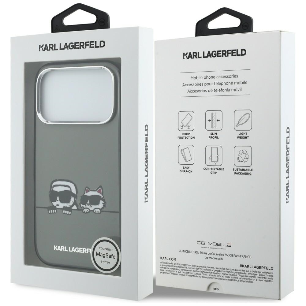 Karl Lagerfeld IML Karl & Choupette Peekaboo Logo MagSafe-fodral för iPhone 17 Pro - Svart
