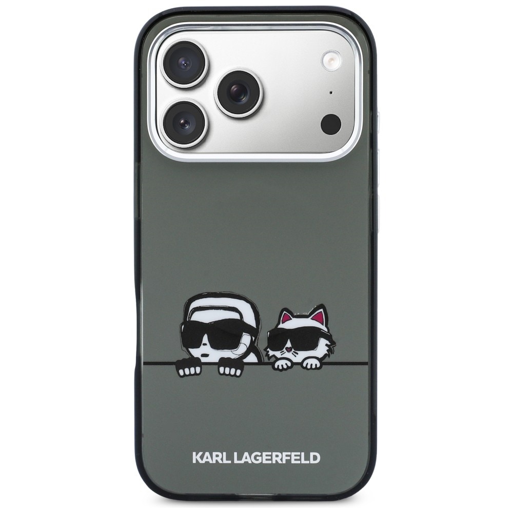 Karl Lagerfeld IML Karl & Choupette Peekaboo Logo MagSafe-etui til iPhone 17 Pro Max - Sort