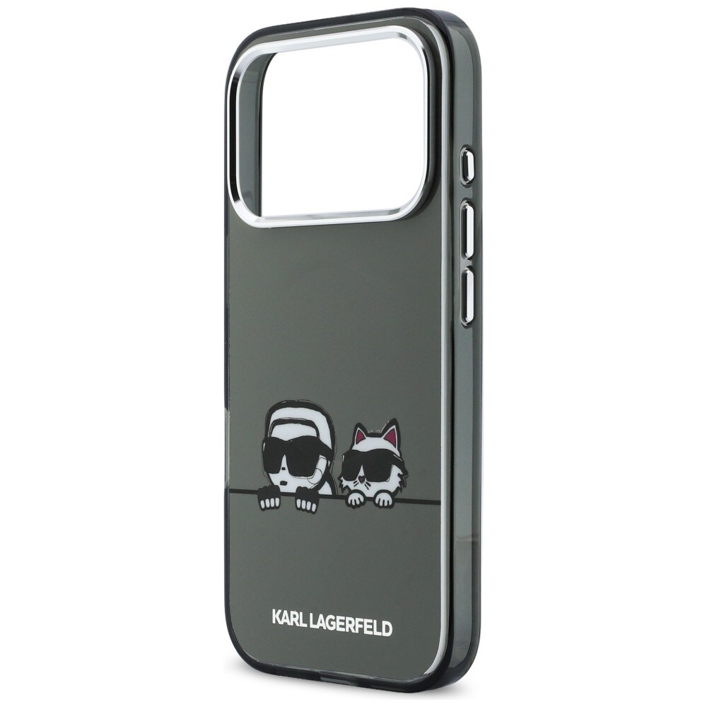 Karl Lagerfeld IML Karl & Choupette Peekaboo Logo MagSafe-etui til iPhone 17 Pro Max - Sort