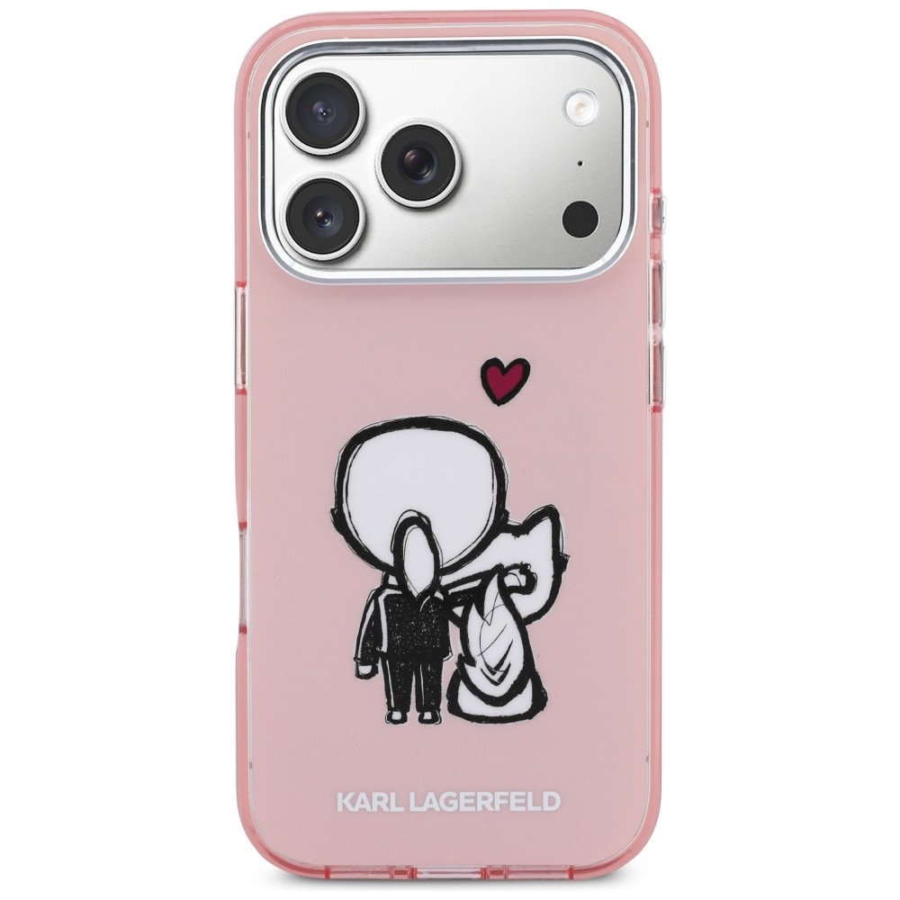 Karl Lagerfeld Karl & Choupette Back MagSafe-fodral för iPhone 17 Pro - Rosa