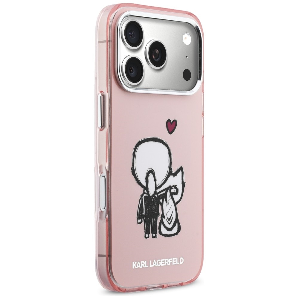 Karl Lagerfeld Karl & Choupette Back MagSafe-fodral för iPhone 17 Pro - Rosa