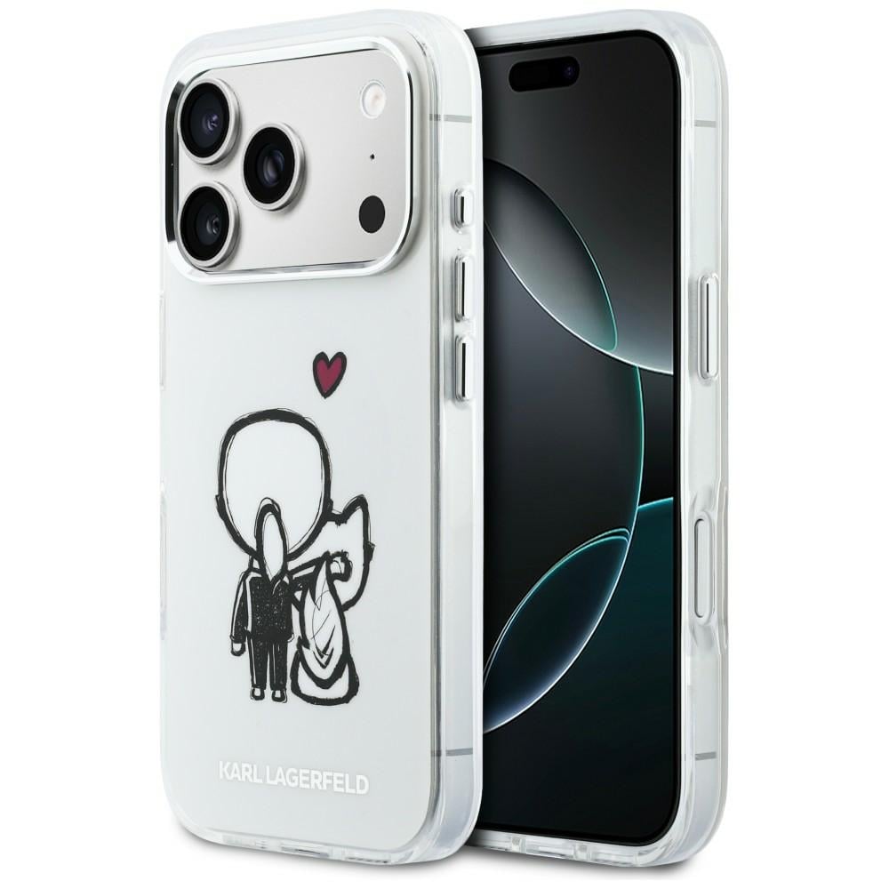 Karl Lagerfeld Karl & Choupette Back MagSafe-fodral för iPhone 17 Pro - Klar