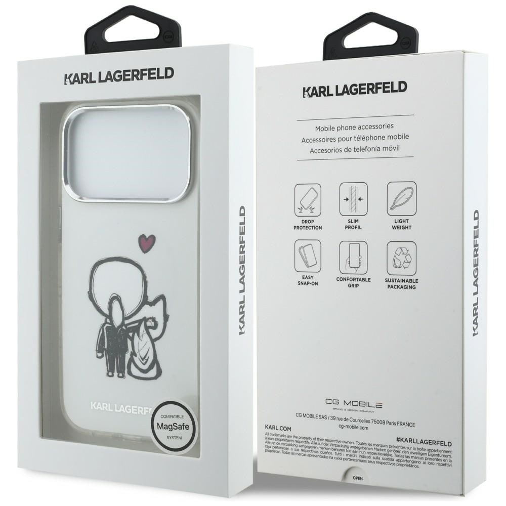 Karl Lagerfeld Karl & Choupette Back MagSafe-etui til iPhone 17 Pro - Klar