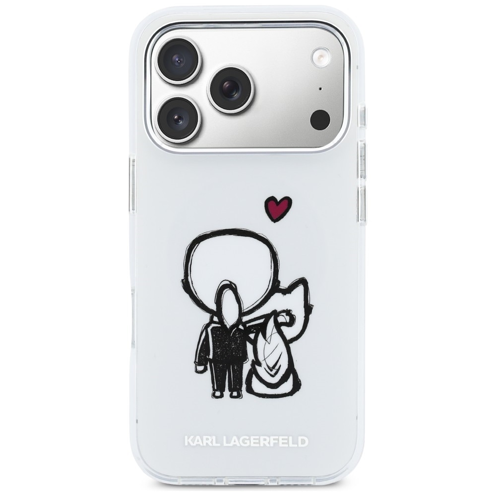 Karl Lagerfeld Karl & Choupette Back MagSafe-fodral för iPhone 17 Pro Max - Klar