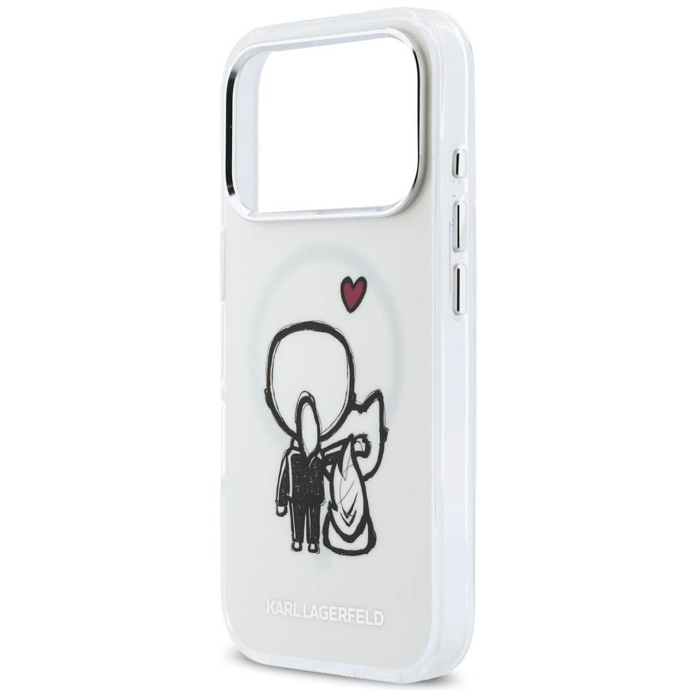 Karl Lagerfeld Karl & Choupette Back MagSafe-fodral för iPhone 17 Pro Max - Klar