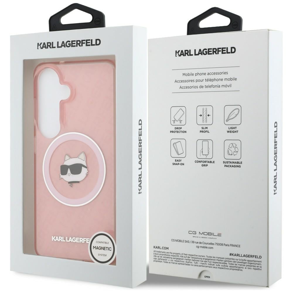 Karl Lagerfeld IML Repeated Choupette MagSafe-fodral för Samsung Galaxy S26 Plus - Rosa
