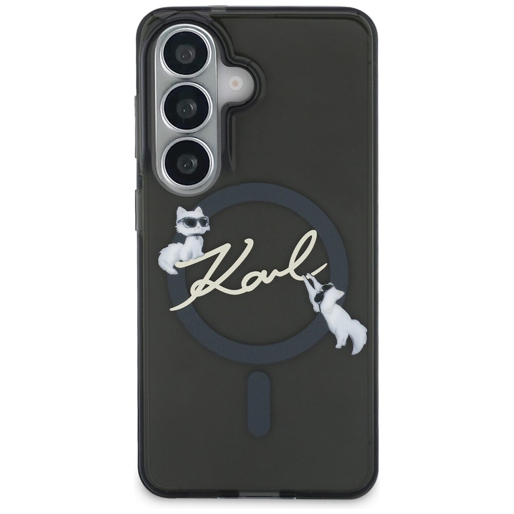 Karl Lagerfeld IML KC Script MagSafe-fodral för Samsung Galaxy S26 - Svart