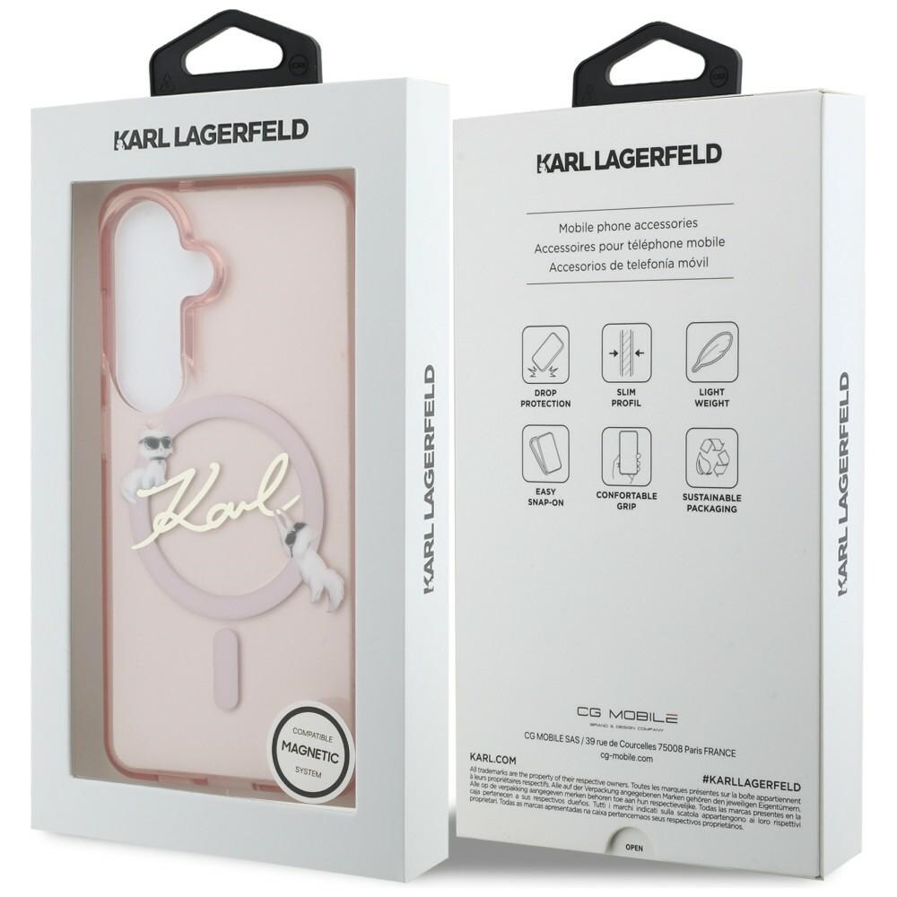 Karl Lagerfeld IML KC Script MagSafe-fodral för Samsung Galaxy S26 - Rosa