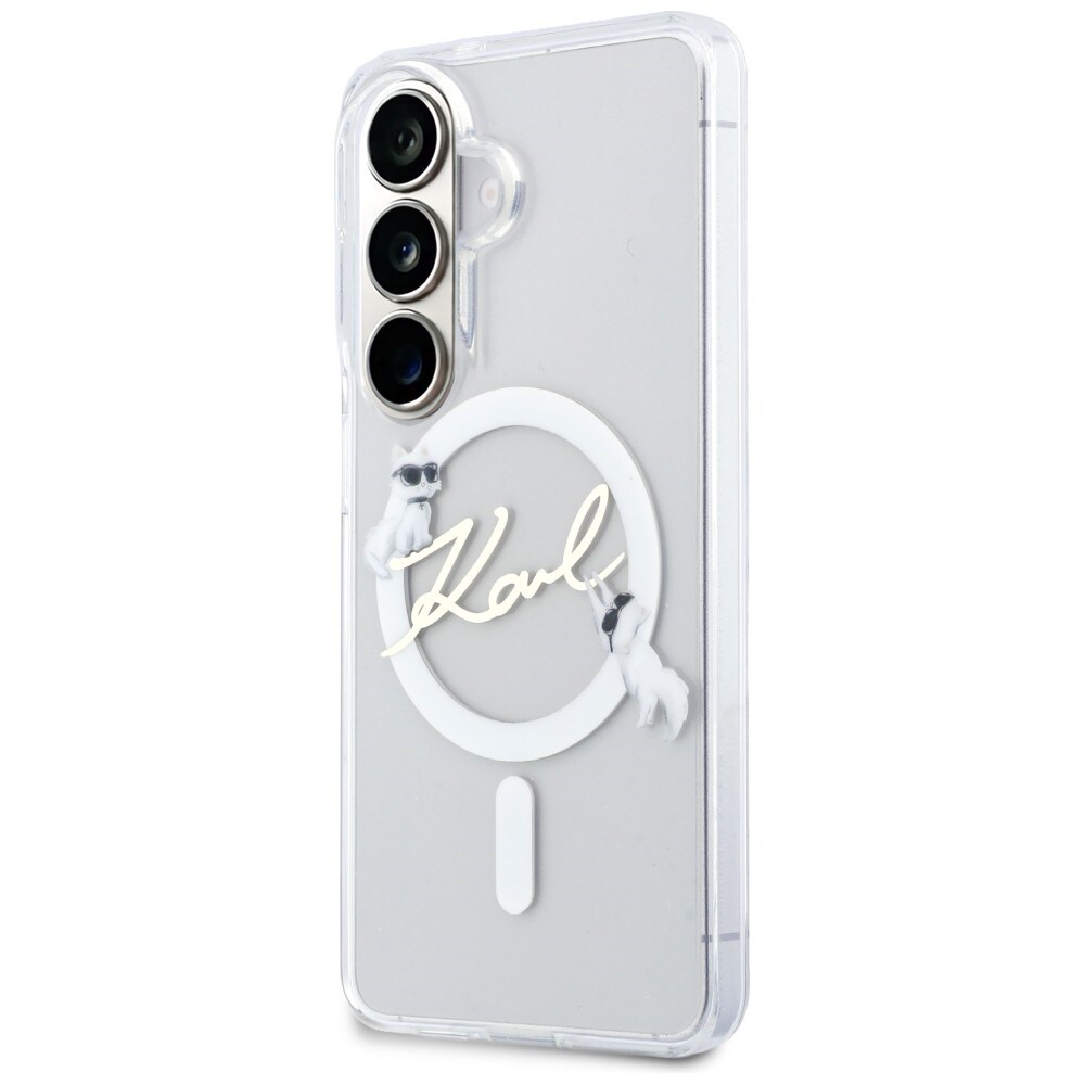 Karl Lagerfeld IML KC Script MagSafe-fodral för Samsung Galaxy S26 Plus - Transparent