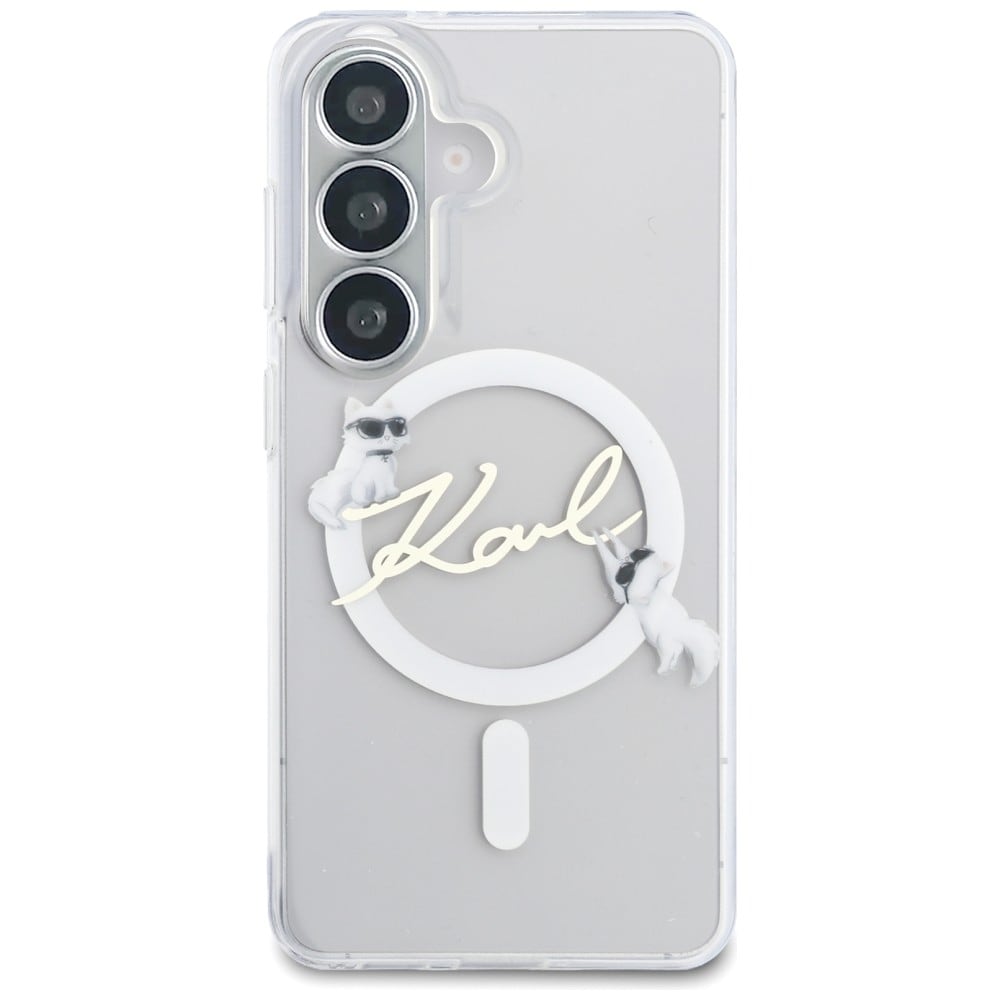 Karl Lagerfeld IML KC Script MagSafe-fodral för Samsung Galaxy S26 Plus - Transparent