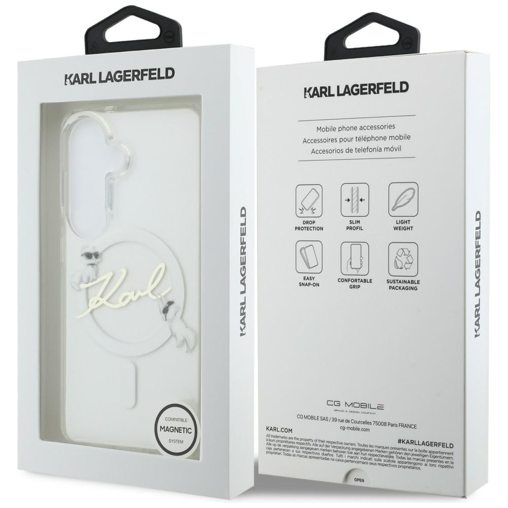 Karl Lagerfeld IML KC Script MagSafe-fodral för Samsung Galaxy S26 Plus - Transparent