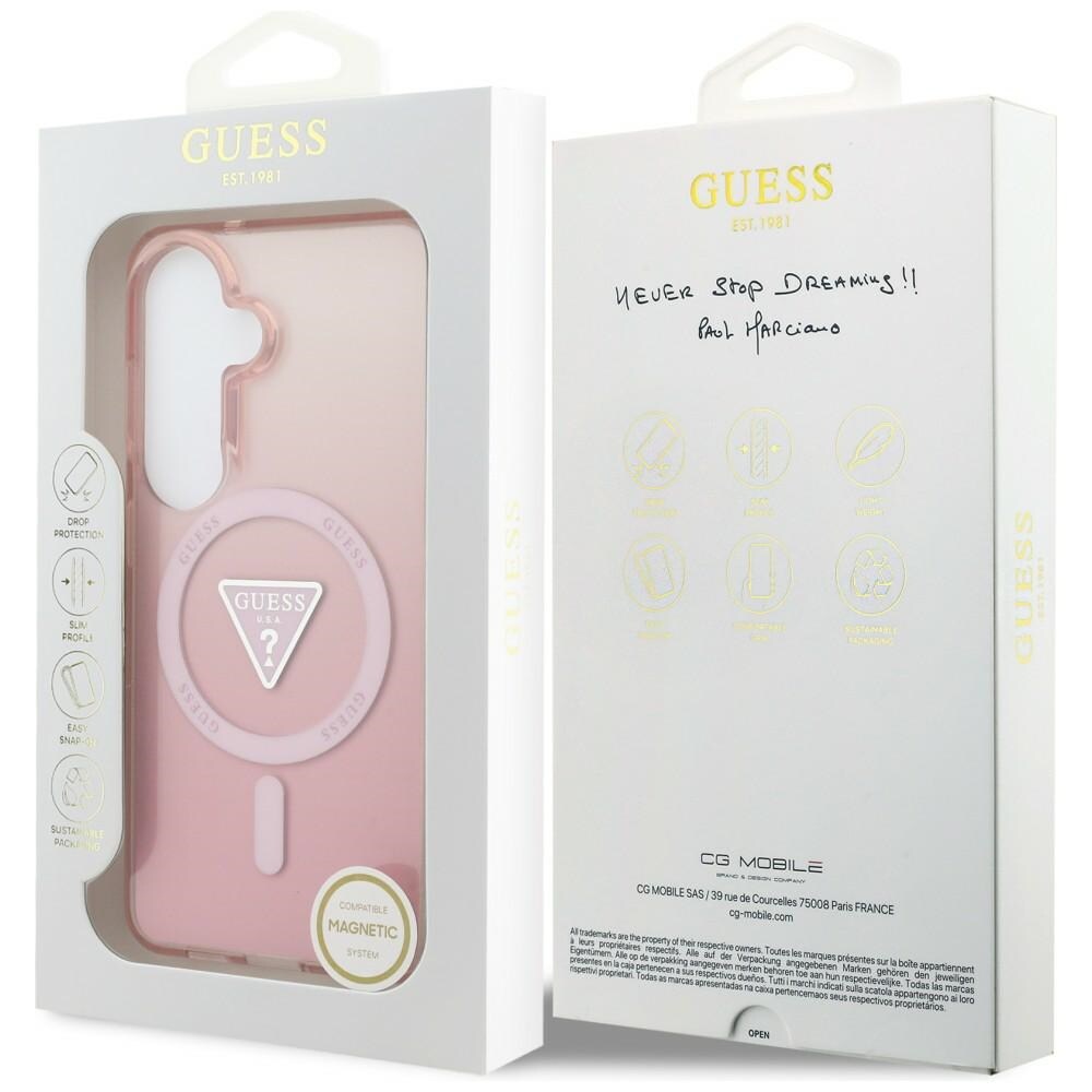 Guess IML Gradient Triangle MagSafe-etui til Samsung Galaxy S26 - Pink