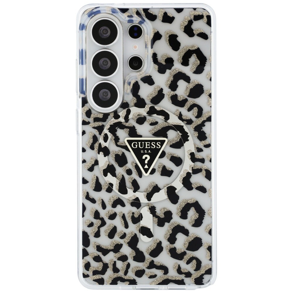 Guess IML Leopard Print Triangle MagSafe-fodral för Samsung Galaxy S26 Ultra - Svart