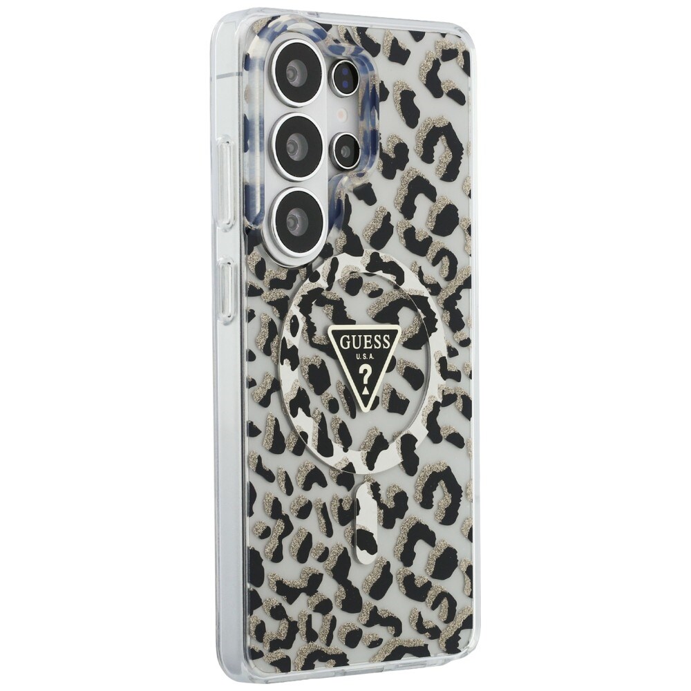 Guess IML Leopard Print Triangle MagSafe-fodral för Samsung Galaxy S26 Ultra - Svart
