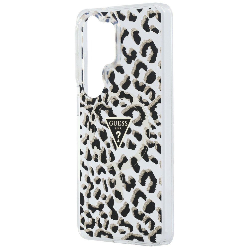 Guess IML Leopard Print Triangle MagSafe-fodral för Samsung Galaxy S26 Ultra - Svart