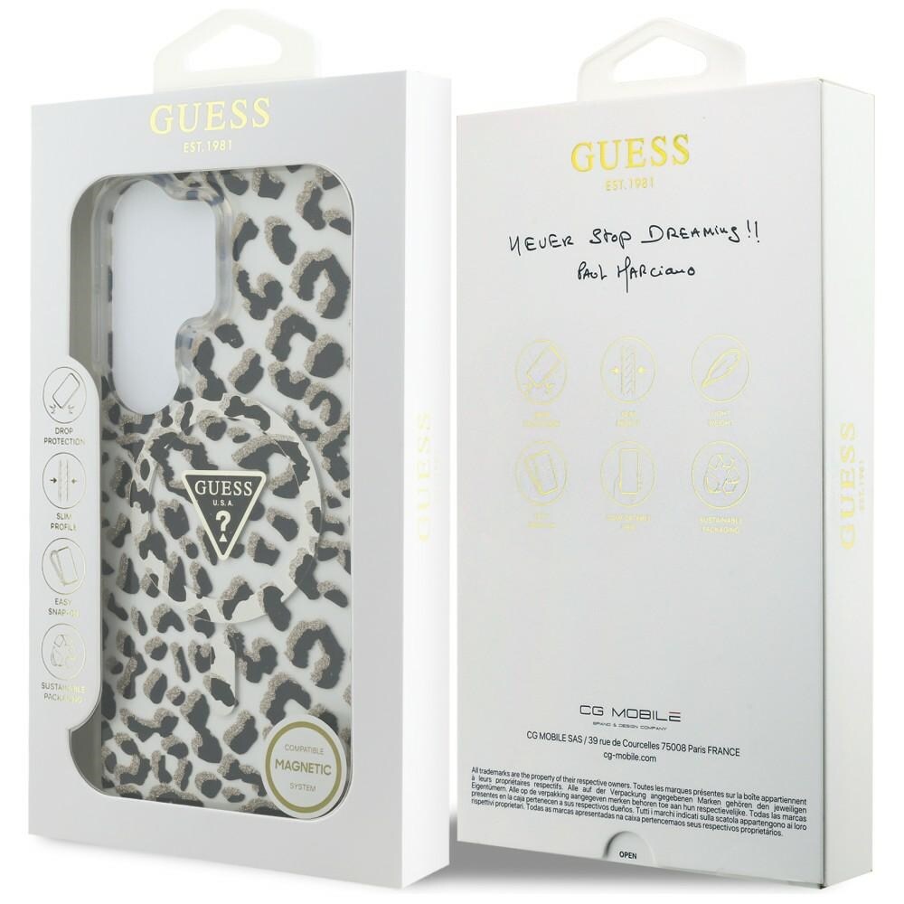 Guess IML Leopard Print Triangle MagSafe-fodral för Samsung Galaxy S26 Ultra - Svart
