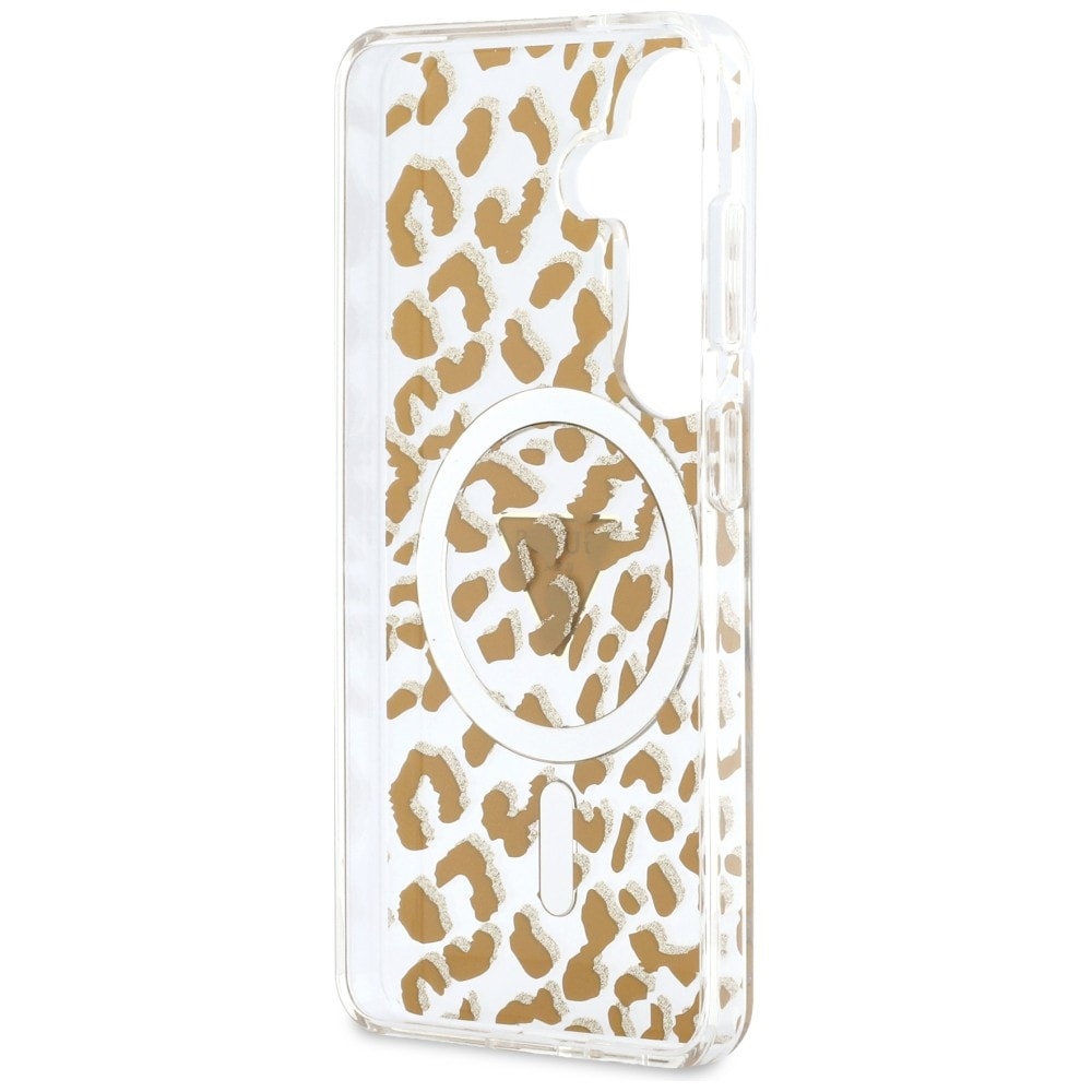 Guess IML Leopard Print Triangle MagSafe-fodral för Samsung Galaxy S26 - Brun