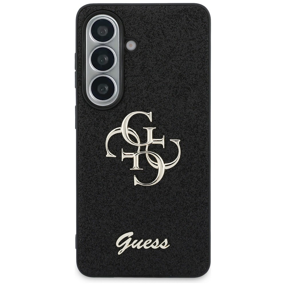 Guess Fast Glitter Big 4G Metal Logo fodral för Samsung Galaxy S26 - svart
