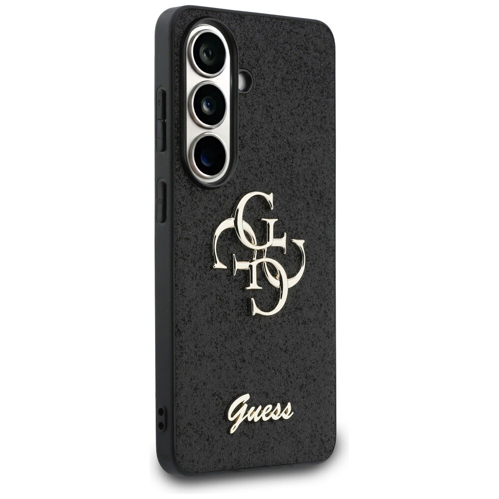 Guess Fast Glitter Big 4G Metal Logo fodral för Samsung Galaxy S26 - svart