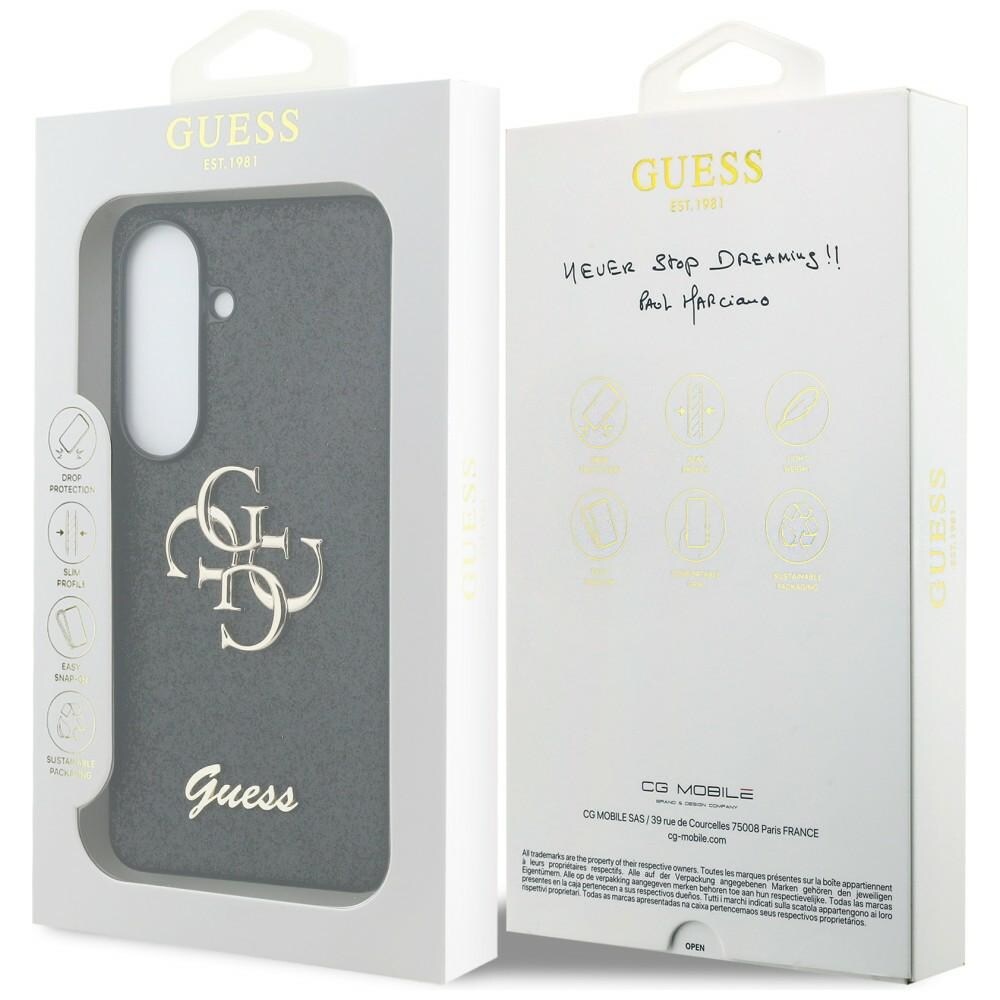 Guess Fast Glitter Big 4G Metal Logo fodral för Samsung Galaxy S26 - svart