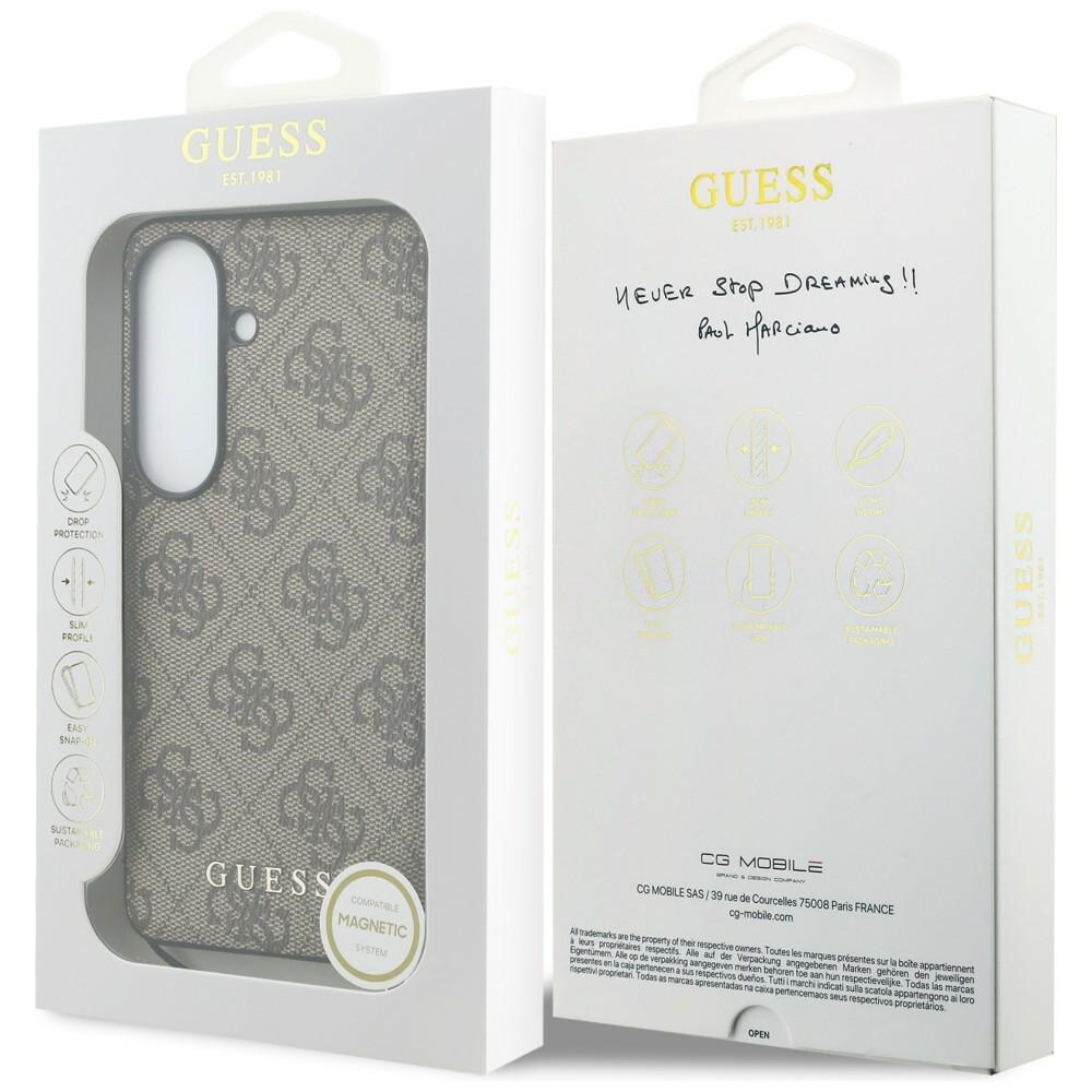 Guess 4G Classic Logo Charm MagSafe-fodral för Samsung Galaxy S26 - Brun