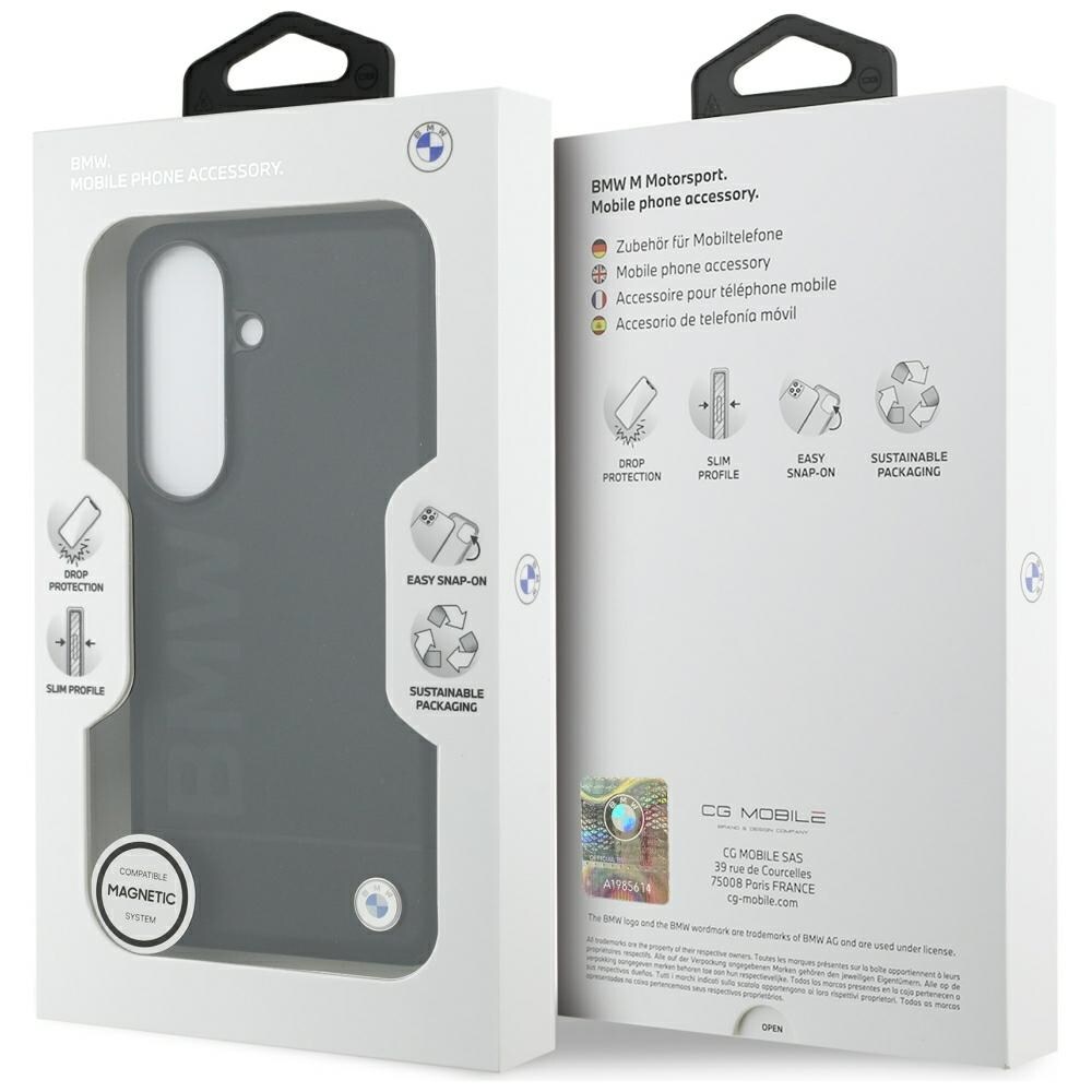BMW Läder Hot Stamp MagSafe-fodral för Samsung Galaxy S26 Plus - Svart
