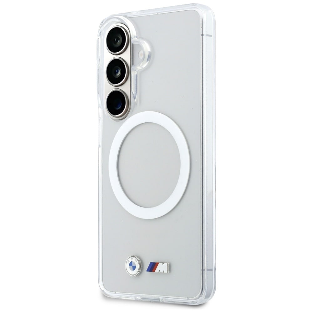 BMW IML Stötsäkert MagSafe-fodral med metallogo för Samsung Galaxy S26 - Transparent