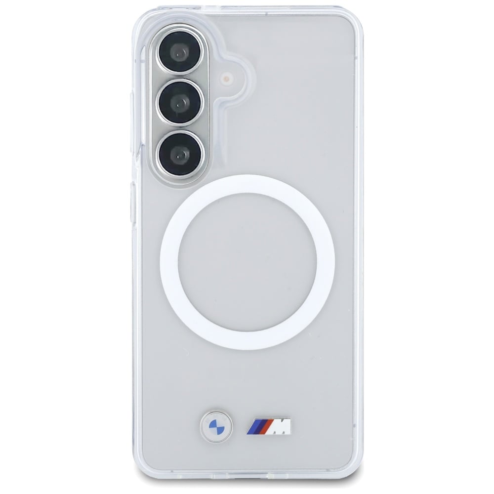 BMW IML Stötsäkert MagSafe-fodral med metallogo för Samsung Galaxy S26 - Transparent