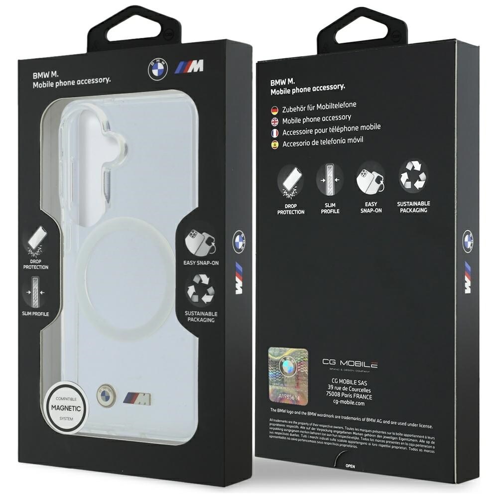 BMW IML Stötsäkert MagSafe-fodral med metallogo för Samsung Galaxy S26 - Transparent