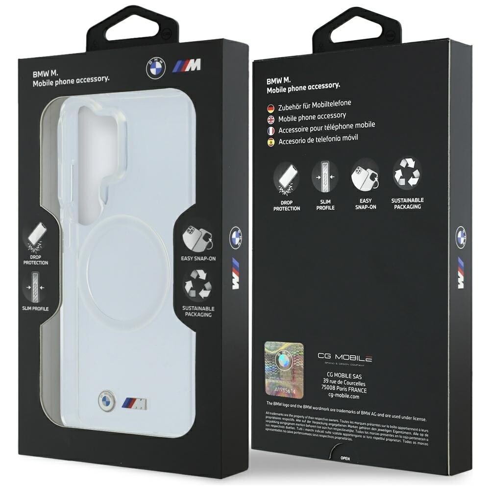 BMW IML Stötsäkert MagSafe-fodral med metallogo för Samsung Galaxy S26 Ultra - Transparent