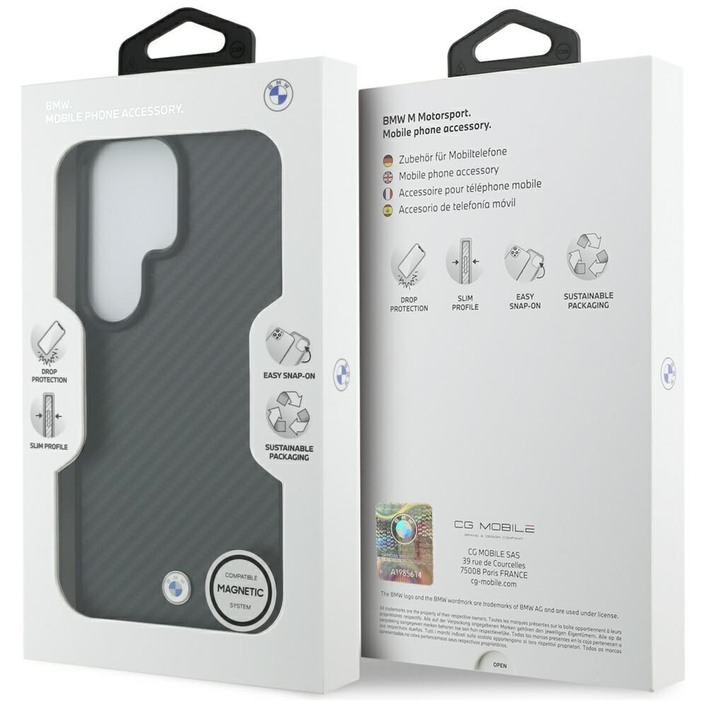 BMW Sign Magnetic MagSafe-fodral i kolfiber för Samsung Galaxy S26 Ultra - Svart