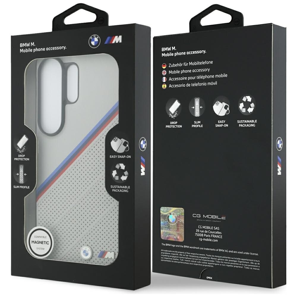 BMW Tricolor MagSafe-fodral med metallogo för Samsung Galaxy S26 Ultra - Grå