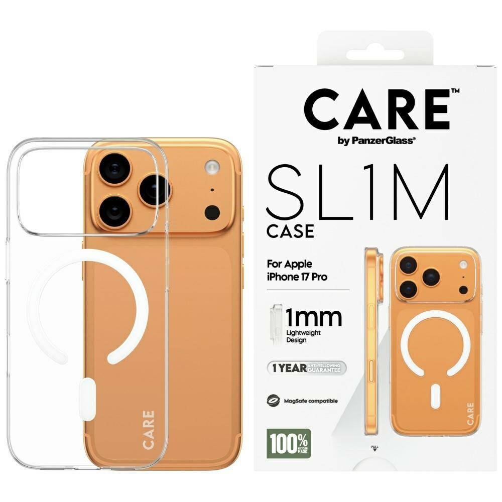 CARE by PanzerGlass SL1M MagSafe-fodral för iPhone 17 Pro - Transparent